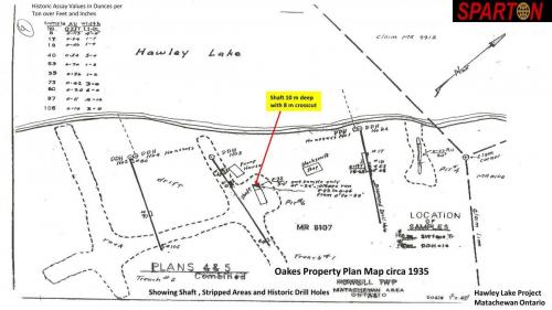 Oakes Property Plan Map circa 1935